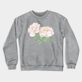 Pair of Peonies Watercolor Illustration Crewneck Sweatshirt